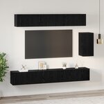 vidaXL Ensemble meuble TV 6 Pièces Chêne Noir 100 x 30 x 30 cm