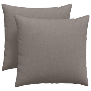 vidaXL Coussins de canapé 2 pc tissu Taupe 45 x 45 cm