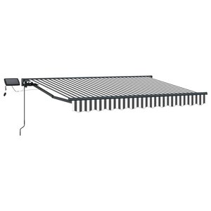 vidaXL Cadre de store manuel avec LEDs Anthracite et blanc 2 5 x 2 m