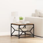 Table basse vidaXL avec étagère en bois vieilli 51x50x40 cm en bois technique