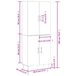 vidaXL Buffet haut Chêne sonoma 69 5x34x180 cm Bois d'ingénierie