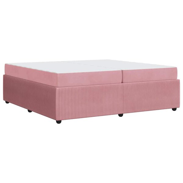 vidaXL Cadre de lit avec matelas Rose 200 x 200 cm Velours