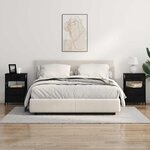 vidaXL Cabinet de chevet avec tiroir 2 Pièces Chêne noir 40 x 31 x 60 cm