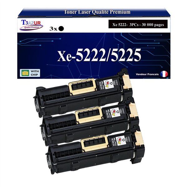 T3AZUR -3x Toners compatibles avec Xerox WorkCentre 5222 5225 5230 (106R01306) - Noir
