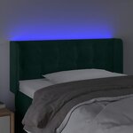 vidaXL Tête de lit à LED Vert foncé 103x16x78/88 cm Velours