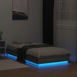 vidaXL Cadre de lit avec lumières LED sonoma gris 90x190 cm