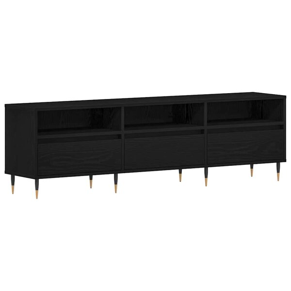 vidaXL Meuble TV Chêne noir 150 x 30 x 44.5 cm Bois d'ingénierie