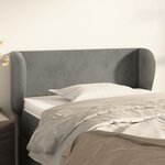 vidaXL Tête de lit avec oreilles Gris clair 93x23x78/88 cm Velours