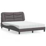 vidaXL Lit avec matelas gris 140x190 cm similicuir