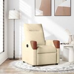 vidaXL Fauteuil inclinable Crème Tissu