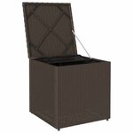 vidaXL Boîte à coussins avec stockage Marron 50 x 50 x 50 cm polyrotin
