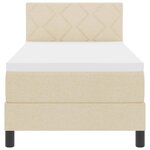 vidaXL Lit boxspring avec matelas avec matelas Crème 80 x 200 cm tissu