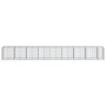 vidaXL Panier gabion avec couvercle 850x100x100 cm fer galvanisé