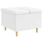 vidaXL Pouf de rangement Blanc 60 x 60 x 45 cm Simili cuir