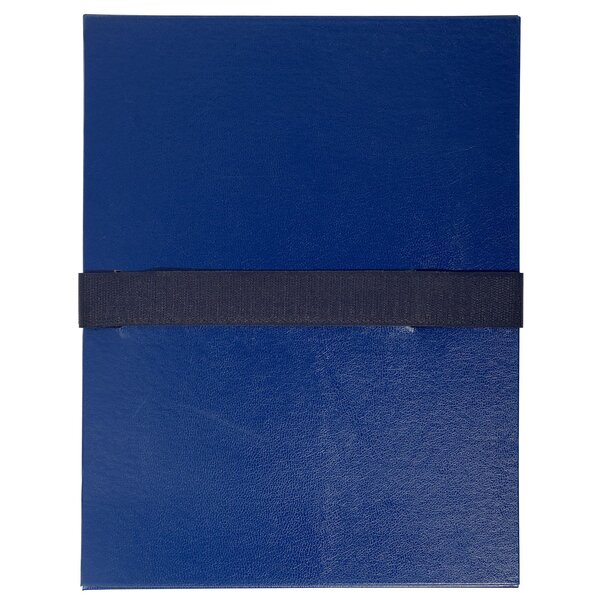 Chemise Extensible Balacron Sans Rabat Sangle Scratch - 24x32cm - Bleu Foncé - X 10 - Exacompta