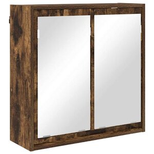 vidaXL Armoire Miroir de Salle de Bain Chêne fumé 60 x 20 x 60 cm