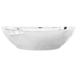 vidaXL Lavabo avec trop-plein 58 5 x 39 x 21 cm Céramique Argenté