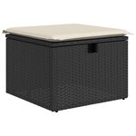 vidaXL Salon de jardin 9 Pièces avec coussins noir résine tressée