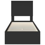 vidaXL Lit de Rangement avec tiroir Noir 75 x 190 cm Bois d'ingénierie