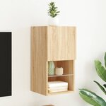 vidaXL Meuble TV avec lumières LED chêne sonoma 30 5x30x60 cm