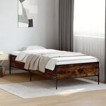 vidaXL Cadre de lit sans matelas chêne fumé 75x190 cm