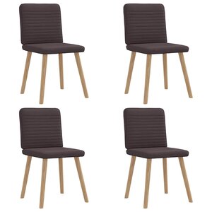 vidaXL Chaises à manger lot de 4 marron foncé tissu