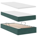 vidaXL Lit de rangement LED avec matelas Vert foncé 200 x 200 cm