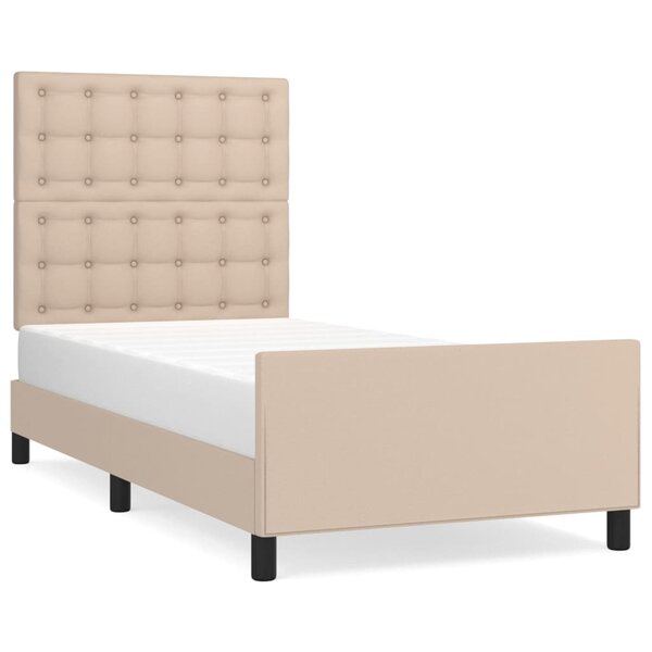 vidaXL Cadre de lit avec tête de lit Cappuccino 90x190 cm Similicuir