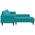 vidaXL Ensemble de Canapés Turquoise Velours