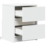 vidaXL Armoires de chevet et lumières LED 2Pièces blanc bois d'ingénierie