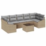 vidaXL Ensemble de canapé de jardin 8 Pièces Beige  Gris clair