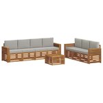 vidaXL Ensembles de canapés 8 pc Gris Naturel et Clair