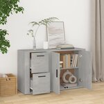 vidaXL Buffet Gris béton 100x33x59 5 cm Bois d'ingénierie