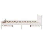 vidaXL Cadre de lit sans matelas blanc 135x190 cm bois de pin massif