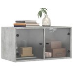 vidaXL Armoire murale avec portes en verre gris béton 68 5x37x35 cm