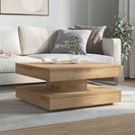 vidaXL Table basse rotative à 360 degrés chêne artisanal 70x70x34 5 cm