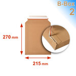 Lot de 5 enveloppes carton b-box 2 marron compatible lettre suivie / lettre max la poste