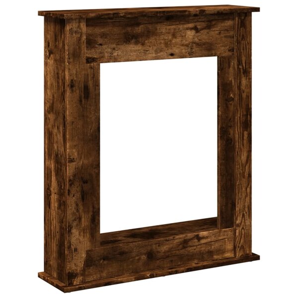 VidaXL Cadre de cheminée chêne fumé 75x20x87 5 cm bois d'ingénierie