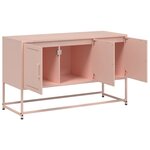 vidaXL Meuble TV rose 100 5x39x60 5 cm acier