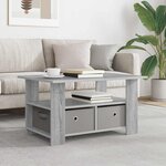 vidaXL Table basse Gris Sonoma 77 x 55 x 42 cm Bois d'ingénierie