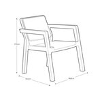 Salon de jardin en plastique injecté ALLIBERT 4 personnes EMILY Graphite