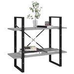 vidaXL Bibliothèque 2 niveaux Sonoma gris 80x30x70cm Bois d'ingénierie