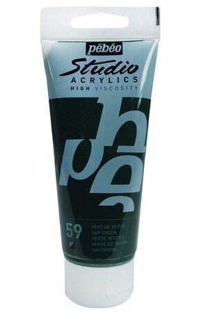 Peinture studio acrylique tube vert de vessie 100 ml pébéo