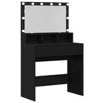 vidaXL Table de Toilette avec tiroir Chêne noir 80 x 41 x 134 5 cm