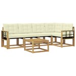 vidaXL Ensemble de canapés d'extérieur 6 pc Blanc et crème