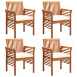 vidaXL Ensemble à manger d'extérieur 5 Pièces et coussins Acacia solide