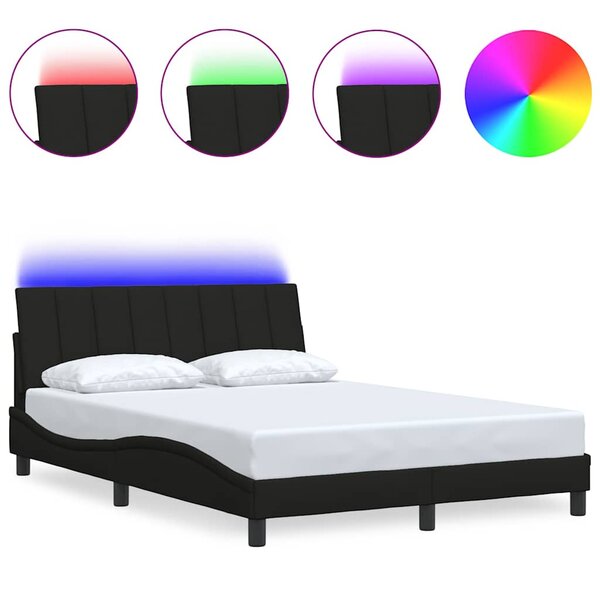 vidaXL Cadre de lit sans matelas Hanko noir 120x200 cm tissu