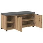 vidaXL Banc d'entrée avec coussin Uni Chêne artisanal 100 x 38 x 46 cm