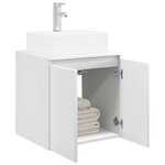 vidaXL Vanité de lavabo mural Blanc brillant 49 5 x 41 x 62 5 cm