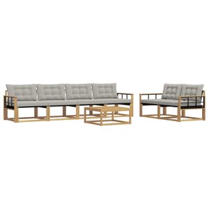 vidaXL Ensemble de canapés d'extérieur 7 pc Blanc et gris clair